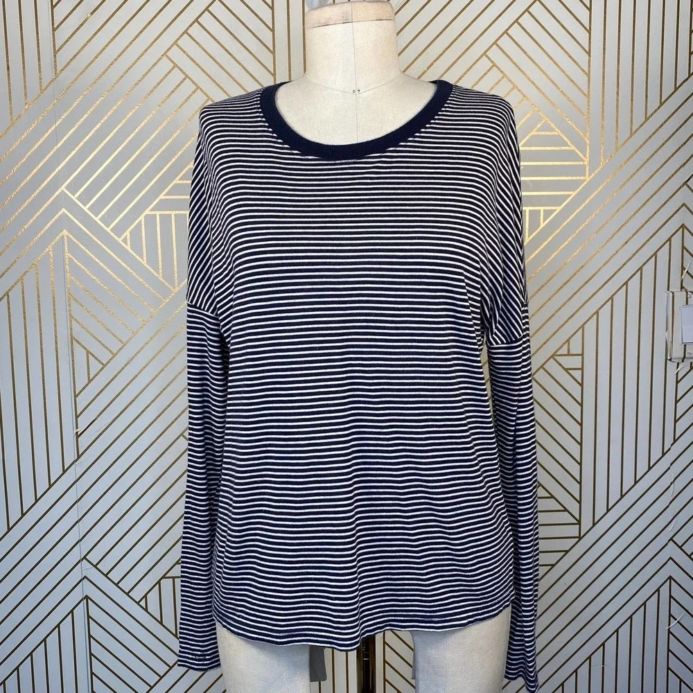 Marine Layer Navy Blue Stripe‎ LongSleeve Tee Shirt